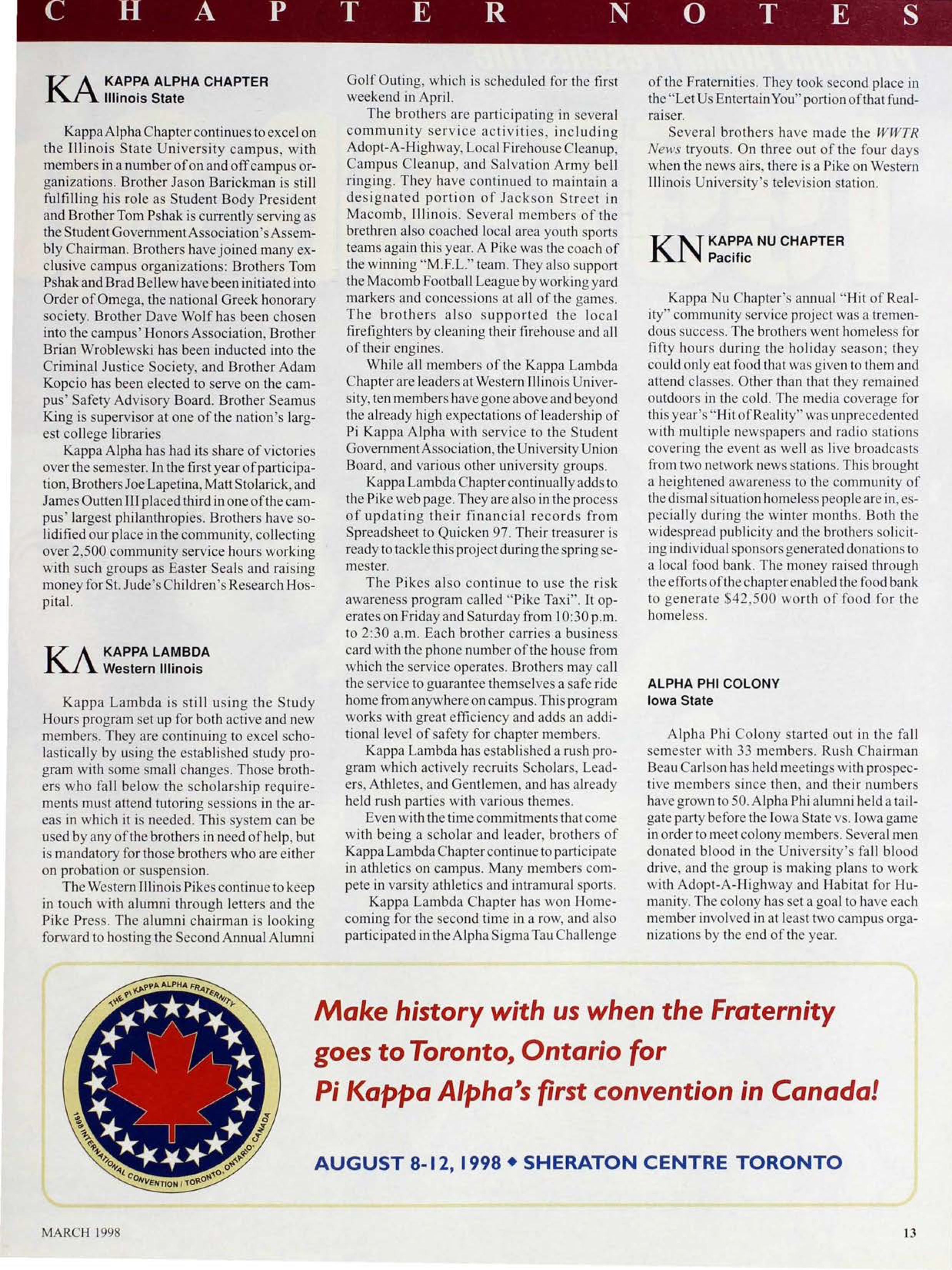 Make History With Us When the Fraternity...